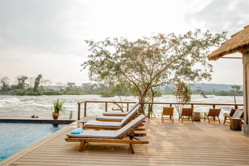 A quiet lodge deck overlooking the Nile
